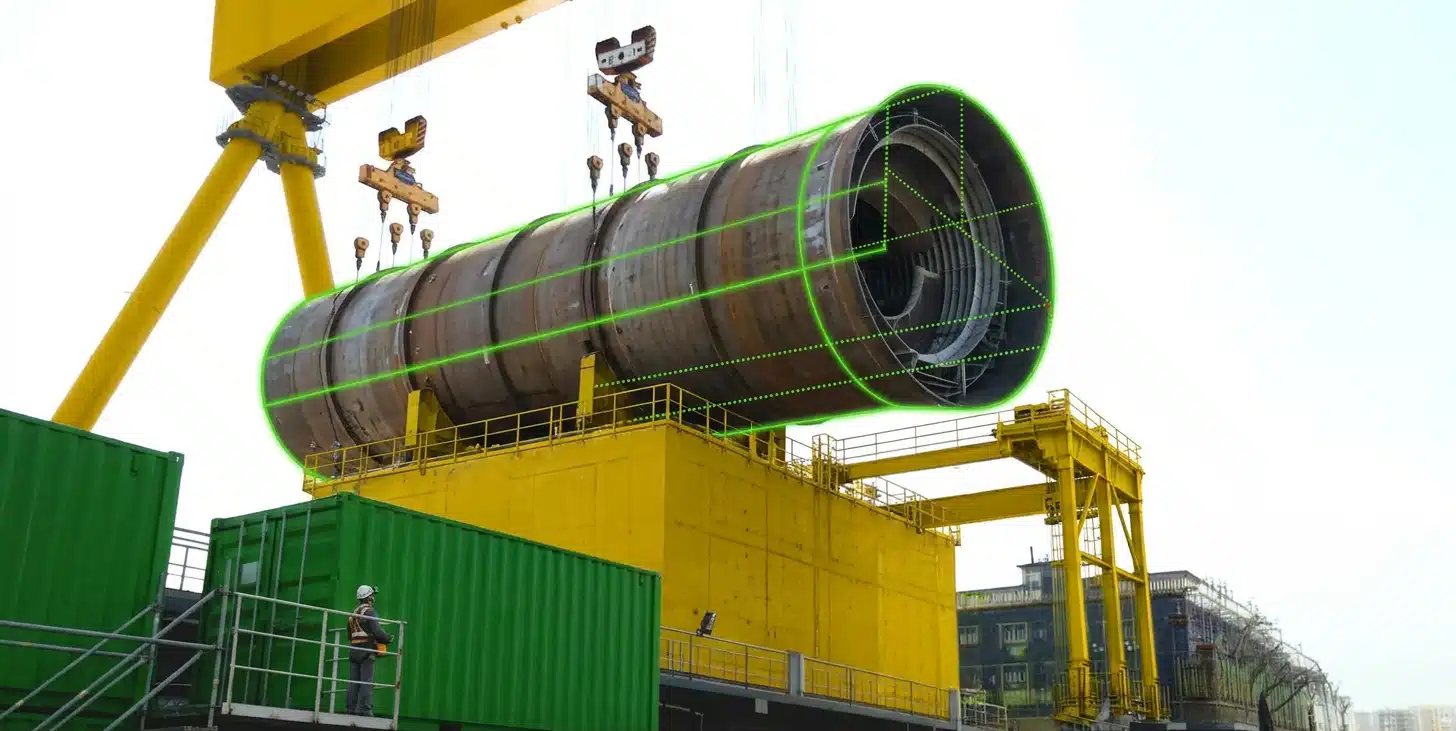Contrôle dimensionnel et numérisation 3D par scanner laser d'une structure industrielle lourde.